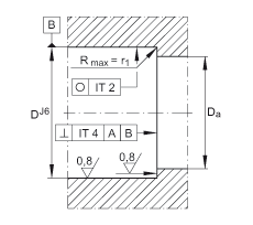 推力角接觸球軸承 BSB040072-2RS-T, 單向，接觸角 a = 60°，限制公差，兩側(cè)唇密封