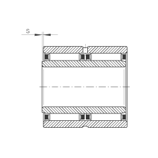滾針軸承 NAO25X42X32-ZW-ASR1, 無擋邊，雙列
