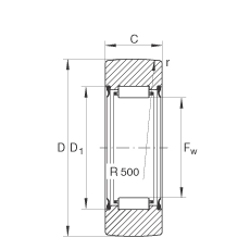 支撐型滾輪 RNA2205-2RSR, 無軸向引導(dǎo)，兩側(cè)唇密封
