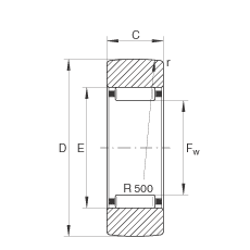 支撐型滾輪 RSTO45, 無軸向引導(dǎo)，外圈無擋邊