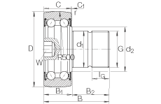 螺栓型滾輪 KR5204-2RS, 雙列，兩側(cè)唇密封