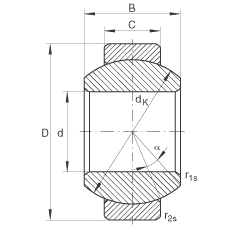 關(guān)節(jié)軸承 GE8-FO, 根據(jù) DIN ISO 12 240-1 標(biāo)準(zhǔn)，需維護(hù)