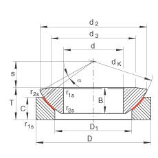 推力關(guān)節(jié)軸承 GE80-AW, 根據(jù) DIN ISO 12 240-3 標準，免維護