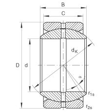 關(guān)節(jié)軸承 GE34-ZO, 根據(jù) DIN ISO 12 240-1 標(biāo)準(zhǔn)，英制尺寸，需維護