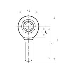 桿端軸承 GAR10-UK, 根據(jù) DIN ISO 12 240-4 標(biāo)準(zhǔn)，帶右旋外螺紋，需維護(hù)
