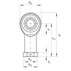 桿端軸承 GIKL22-PW, 根據(jù) DIN ISO 12 240-4 標(biāo)準(zhǔn)，帶左旋內(nèi)螺紋，需維護(hù)