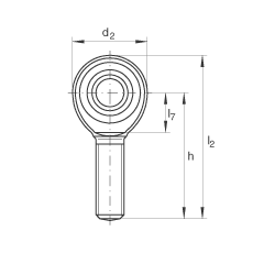 桿端軸承 GAKL8-PW, 根據(jù) DIN ISO 12 240-4 標(biāo)準(zhǔn)，帶左旋外螺紋，需維護(hù)