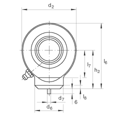 液壓桿端軸承 GK35-DO, 根據(jù) DIN ISO 12 240 標(biāo)準(zhǔn)，帶焊接面，需維護(hù)