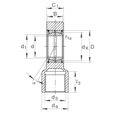 液壓桿端軸承 GIHRK80-DO, 根據(jù) DIN ISO 12 240-4 標(biāo)準(zhǔn)，帶右旋螺紋夾緊裝置，需維護(hù)