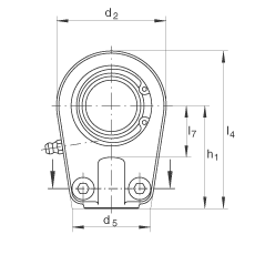 液壓桿端軸承 GIHRK30-DO, 根據(jù) DIN ISO 12 240-4 標(biāo)準(zhǔn)，帶右旋螺紋夾緊裝置，需維護