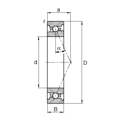 主軸軸承 HS7022-E-T-P4S, 調(diào)節(jié)，成對(duì)或單元安裝，接觸角 α = 25°，限制公差