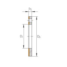 推力墊圈 EGW16-E40, 推力墊圈，免維護(hù)，帶鋼襯