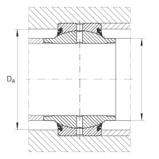 關節(jié)軸承 GE25-HO-2RS, 根據(jù) DIN ISO 12 240-1 標準, 需維護，兩側唇密封