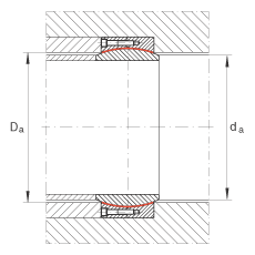 大的關(guān)節(jié)軸承 GE950-DW-2RS2, 根據(jù) DIN ISO 12 240-1 標(biāo)準(zhǔn), 免維護(hù)，兩側(cè)密封