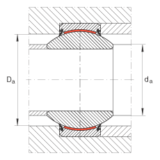 關節(jié)軸承 GE50-FW-2RS, 根據(jù) DIN ISO 12 240-1 標準, 免維護，兩側唇密封