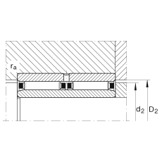 滾針軸承 NAO25X42X32-ZW-ASR1, 無擋邊，雙列